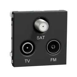 Schneider Electric NU345054, Unica, Antrasit, R-TV, FM ve SAT Prizi, 2 Modül