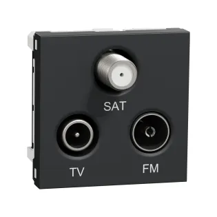 Schneider Electric NU345054, Unica, Antrasit, R-TV, FM ve SAT Prizi, 2 Modül