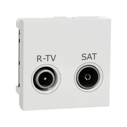 Schneider Electric NU345418, Unica, Beyaz, R-TV ve SAT Prizi, 2 Modül
