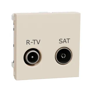 Schneider Electric NU345444, Unica, Krem, R-TV ve SAT Prizi, 2 Modül