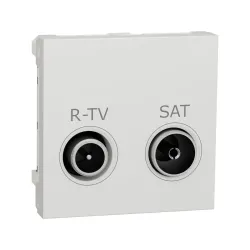 Schneider Electric NU345518, Unica, Beyaz, R-TV ve SAT Prizi, Sonlu, 2 Modül