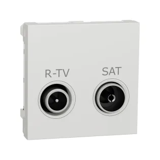 Schneider Electric NU345518, Unica, Beyaz, R-TV ve SAT Prizi, Sonlu, 2 Modül