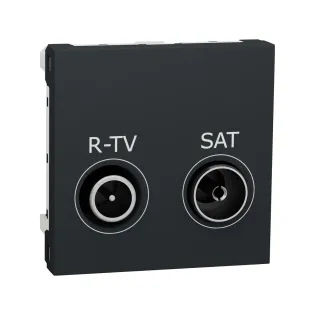 Schneider Electric NU345554, Unica, Antrasit, R-TV ve SAT Prizi, Sonlu, 2 Modül