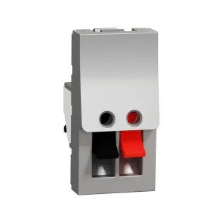 Schneider Electric NU348730, Unica, Alüminyum, Hoparlör Prizi, 1 Stereo Çıkış, 1 Modül