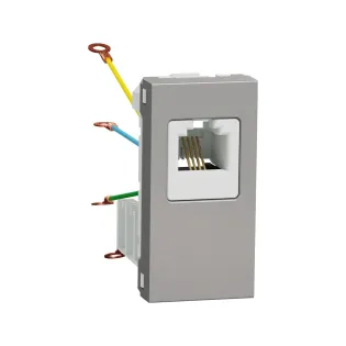 Schneider Electric NU349130, Unica, Alüminyum, Telefon Nümeris Prizi, RJ11, 4 Kontaklı, 1 Modül