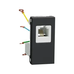 Schneider Electric NU349154, Unica, Antrasit, Telefon Nümeris Prizi, RJ11, 4 Kontaklı, 1 Modül