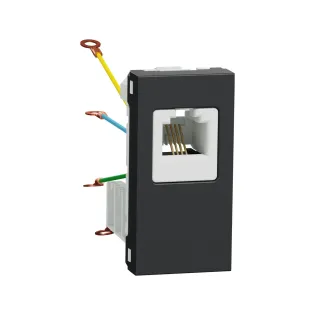 Schneider Electric NU349154, Unica, Antrasit, Telefon Nümeris Prizi, RJ11, 4 Kontaklı, 1 Modül