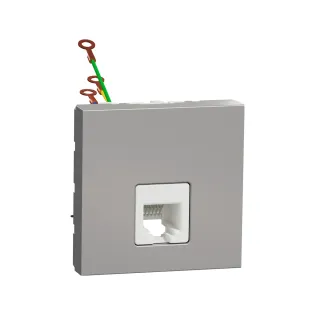 Schneider Electric NU349730, Unica, Alüminyum, Telefon Nümeris Prizi, RJ11, 4 Kontaklı, 2 Modül