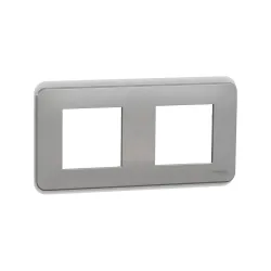 Schneider Electric NU400430, Unica Pro, Alüminyum, İkili Çerçeve