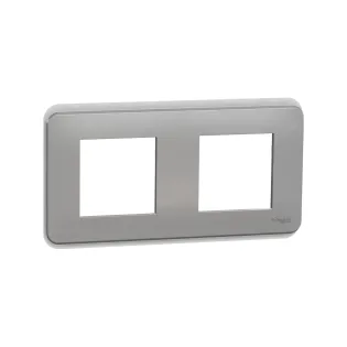 Schneider Electric NU400430, Unica Pro, Alüminyum, İkili Çerçeve