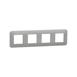 Schneider Electric NU400830, Unica Pro, Alüminyum, Dörtlü Çerçeve