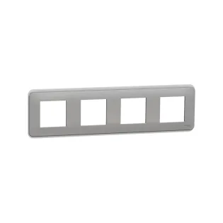 Schneider Electric NU400830, Unica Pro, Alüminyum, Dörtlü Çerçeve