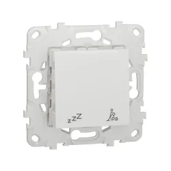 Schneider Electric NU521718, Unica, Beyaz, Otel Odası İç Ünite DND/MUR Anahtarı, 2 Modül, Montaj Plakalı