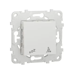 Schneider Electric NU521718, Unica, Beyaz, Otel Odası İç Ünite DND/MUR Anahtarı, 2 Modül, Montaj Plakalı