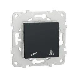 Schneider Electric NU521754, Unica, Antrasit, Otel Odası İç Ünite DND/MUR Anahtarı, 2 Modül, Montaj Plakalı