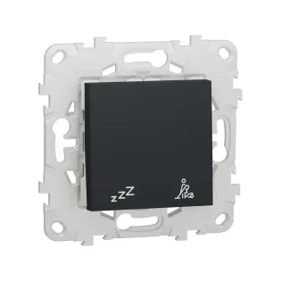 Schneider Electric NU521754, Unica, Antrasit, Otel Odası İç Ünite DND/MUR Anahtarı, 2 Modül, Montaj Plakalı