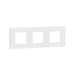 Schneider Electric NU600679, Unica Deco Materials, Şeffaf Beyaz Yüzeyli, Üçlü Çerçeve