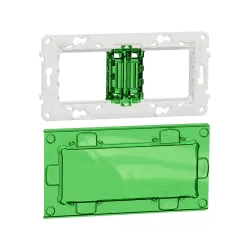 Schneider Electric NU7004PC, Unica, Plastik Montaj Plakası, 4 Modül, Boya Koruyuculu