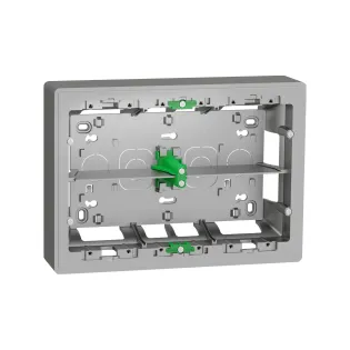 Schneider Electric NU821830, Unica System Plus, Alüminyum, 2x8 Modül Sıva Üstü Yatay Montaj Kasası