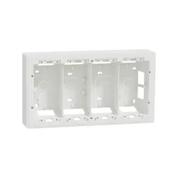 Schneider Electric NU824418, Unica System Plus, Beyaz, 4x4 Modül Sıva Üstü Dikey Montaj Kasası