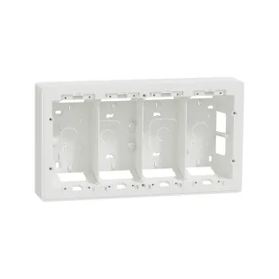 Schneider Electric NU824418, Unica System Plus, Beyaz, 4x4 Modül Sıva Üstü Dikey Montaj Kasası