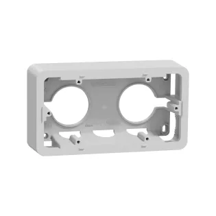 Schneider Electric NU840430, Unica Pro, Alüminyum, İkili Sıva Üstü Kasa
