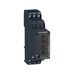Schneider Electric RM22TR33, Harmony RM, Faz ve Gerilim Koruma Rölesi, Faz Sırası, Faz Kaybı ve Aşırı-Düşük Gerilim Koruması, 0.1-10sn Gecikmeli, 2K/A