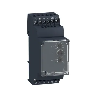 Schneider Electric RM35ATW5MW, Harmony RM, Sıcaklık Kontrol Rölesi, Düşük ve Yüksek Sıcaklık, Faz Kaybı, Faz Sırası, 1-10sn Gecikmeli, 2K/A