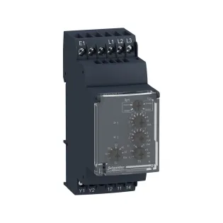 Schneider Electric RM35BA10, Harmony RM, Pompa Kontrol Rölesi, Aşırı ve Düşük Akım, Faz Kaybı, Faz Sırası, 0.1-10sn Gecikmeli, 1K/A