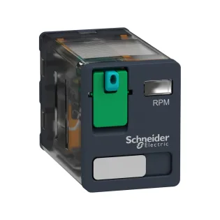 Schneider Electric RPM21BD, Harmony RPM, 15 Amper, 24 Volt DC, 2 K/A Kontaklı, 8 Pinli, Soketli Röle, Test Butonlu