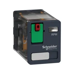 Schneider Electric RPM21P7, Harmony RPM, 15 Amper, 230 Volt AC, 2 K/A Kontaklı, 8 Pinli, Soketli Röle, Test Butonlu