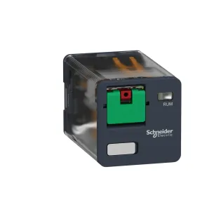 Schneider Electric RUMC21B7, Harmony RUM, 10 Amper, 24 Volt AC, 2 K/A Kontaklı, 8 Silindirik Pinli, Soketli Röle, Test Butonlu