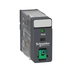 Schneider Electric RXG12BD, Harmony RXG, 10 Amper, 24 Volt DC, 1 K/A Kontaklı, 5 Pinli, Soketli Röle, LED’li, Test Butonlu