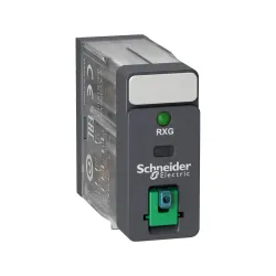 Schneider Electric RXG22BD, Harmony RXG, 5 Amper, 24 Volt DC, 2 K/A Kontaklı, 8 Pinli, Soketli Röle, LED’li, Test Butonlu