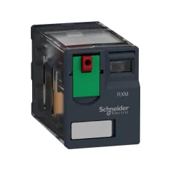 Schneider Electric RXM2AB1B7, Harmony RXM, 12 Amper, 24 Volt AC, 2 K/A Kontaklı, 8 Pinli, Soketli Röle, Test Butonlu
