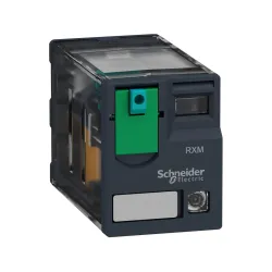 Schneider Electric RXM4AB2BD, Harmony RXM, 6 Amper, 24 Volt DC, 4 K/A Kontaklı, 14 Pinli, Soketli Röle, LED’li, Test Butonlu