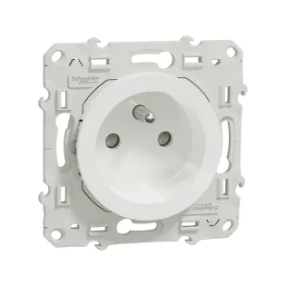 Schneider Electric S520059, Odace, Beyaz, UPS Priz, Çerçevesiz