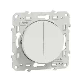 Schneider Electric S520273, Odace, Beyaz, Komütatör Anahtar, Işıklı, Çerçevesiz