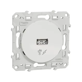 Schneider Electric S520408, Odace, Beyaz, USB Prizi, 1 Amper, Type A, 5W, Çerçevesiz
