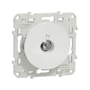 Schneider Electric S520445, Odace, Beyaz, TV Prizi, Sonlu, Çerçevesiz