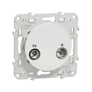 Schneider Electric S520451, Odace, Beyaz, TV ve R Prizi, Bağımsız, Çerçevesiz