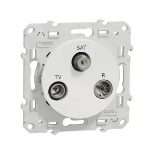 Schneider Electric S520460, Odace, Beyaz, TV, SAT ve R Prizi, Sonlu, Çerçevesiz