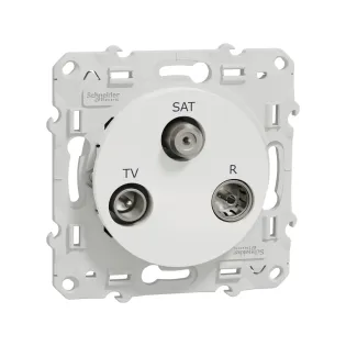 Schneider Electric S520461, Odace, Beyaz, TV, SAT ve R Prizi, Çerçevesiz
