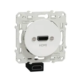 Schneider Electric S520462, Odace, Beyaz, HDMI Prizi, Dişi, Type A, 5W, Çerçevesiz