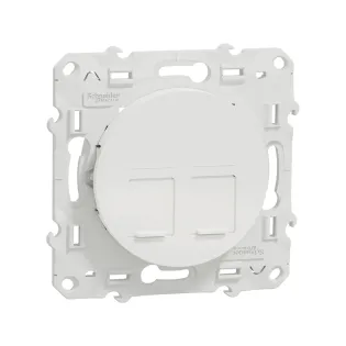 Schneider Electric S520485, Odace, Beyaz, Data İnternet Prizi, RJ45, CAT 6-UTP, İkili, Çerçevesiz