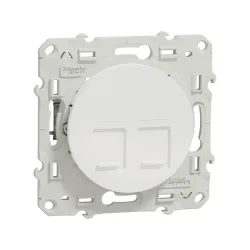 Schneider Electric S520486, Odace, Beyaz, Data İnternet Prizi, RJ45, CAT 6-STP, İkili, Çerçevesiz