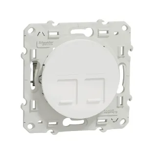 Schneider Electric S520486, Odace, Beyaz, Data İnternet Prizi, RJ45, CAT 6-STP, İkili, Çerçevesiz