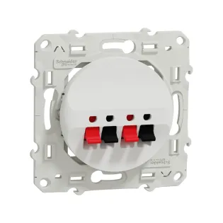 Schneider Electric S520488, Odace, Beyaz, Hoparlör Prizi, İkili, Çerçevesiz
