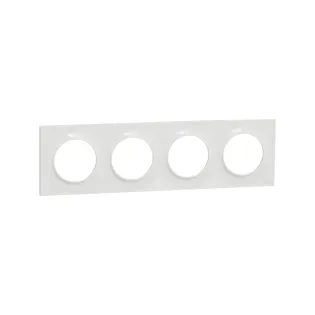 Schneider Electric S520708, Odace Styl, Beyaz, Dörtlü Çerçeve