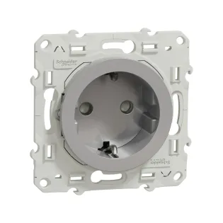 Schneider Electric S530057, Odace, Alüminyum, Topraklı Priz, Çerçevesiz